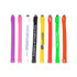 A variety of rectangular silicone wristband flash drives in colours including pink, white, yellow, green, orange, and purple, each with logos.