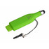 A green stylus flash drive shaped like a drink bottle, featuring a black stylus tip and a lanyard attachment.