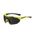 Sports cycling sunglasses in bright yellow and black with a sleek design and logo on the frame.