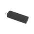 A black USB flash drive with a sleek design and a keyring attachment. It has a smooth surface and rounded edges.
