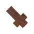 A brown wooden flash drive shaped like a cross, featuring a logo or branding.
