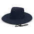 A navy Austral Wide Brim Hat with a drawstring and ventilation holes, featuring a logo.
