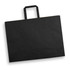 An extra large flat handle paper bag in black, featuring a sturdy handle for easy carrying.