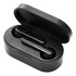 Black Prixton TWS157 earbuds in a charging case, featuring a sleek design with a small logo.