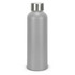 A drink bottle made from recycled aluminium, featuring a sleek silver finish and a metal cap.