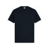 A black t-shirt with a classic crew neck design. It features short sleeves and has a logo on the label.