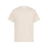 A plain beige men's t-shirt with short sleeves and a crew neckline. The shirt has a small logo on the label.