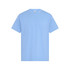 A light blue T-shirt featuring short sleeves and a classic round neckline, with a brand logo on the label.