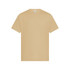 A light beige t-shirt with a classic crew neck and short sleeves, featuring a logo on the label.