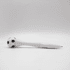A promotional pen with a white body featuring a black-and-white soccer ball design on the top.