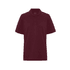 A maroon polo shirt with a collar, featuring short sleeves and a front placket. It has a logo on the neck.