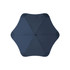 A navy blue BLUNT Classic Umbrella with a unique star shape and a central handle. It features a logo on the design.