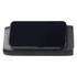 A black outdoor speaker and wireless power bank with a sleek design and a glossy surface. It features a logo.