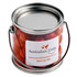 A small PVC bucket filled with orange choc drops, featuring a metal handle and a branding label.