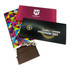 A promotional 100g chocolate bar in a colourful wrapper and a branded box with a logo.
