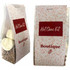 A packaged hot chocolate kit featuring white marshmallows and chocolate flakes in a vibrant red and white design.