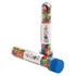 A promotional test tube filled with colourful M&Ms, featuring a blue cap and a branding label.
