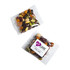 A pack of premium trail mix featuring assorted nuts, dried fruits, and seeds in a clear plastic pouch. It has a logo.