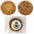 Mixed biscuits in a cello bag, featuring two types of cookies: a light and a dark brown cookie, both with a logo on the packaging.