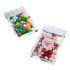 A silver zip lock bag containing colourful jelly beans in assorted shades, including red, green, and blue.