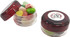 A clear screw cap jar in red with assorted JELLY BELLY jelly beans inside, featuring one logo on the lid.