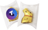A clear pillow pack containing a gold 10g Lindt Bunny with a logo on one side and the bunny visible on the other.