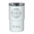 A white drink tumbler featuring a grey logo and lid, with "Acacia" printed in a stylish font.