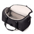 A black duffel bag with a spacious interior and two sturdy handles, featuring a zip closure.
