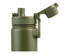 A drink bottle with a vacuum insulation feature, featuring a quick release cap in a military green colour and a logo.