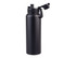 A drink bottle with a matte black finish, featuring a quick-release cap and a handle. It has a logo visible.