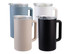 A drink bottle set featuring four ceramic-lined pitchers in white, black, beige, and blue with insulated designs.