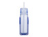 A drink bottle featuring a transparent body with blue accents and a built-in straw, designed for children.