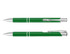 A green lacquer pen with chrome accents, featuring a sleek design and a clip for easy attachment.