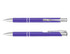 A purple lacquer pen with silver accents, featuring a polished metal clip and decorative bands.