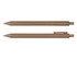 A brown ballpoint pen with a sleek design and a clip, featuring a brand logo.