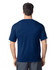 A dark navy Gildan Performance adult t-shirt, viewed from the back, featuring short sleeves and a smooth fabric.