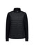 A women's tailor jacket featuring a black puffer front and black sleeves, with zip pockets and a high collar.