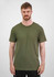 A men's short sleeve tee in olive green, featuring a classic crew neck and a plain design. It has a subtle logo.