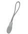 A grey changeable zip puller with a textured grip and a flexible loop for attachment.
