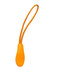 An orange zip puller with a looped cord, designed as a clothing accessory.