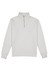 A white men's 1/4 zip jumper with long sleeves and a collar, featuring a zip at the neck and a logo.