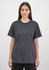 A women's short sleeve tee in a dark grey colour, featuring a classic crew neck and relaxed fit.