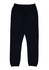 Men's track pants in black with an elastic waistband and a back pocket. Features a simple design and tapered fit.