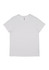 A white short sleeve women's t-shirt with a plain design and a small logo.