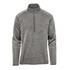 A grey men's fleece jacket featuring a half-zip collar and long sleeves, with contrasting fabric at the neck.