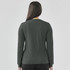 A women's long-sleeve tee in a dark green colour, featuring a simple design and no visible logos.