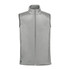 A grey men's thermal vest with a high collar and front zipper. It features a branding logo on the design.