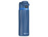 A drink bottle in blue with a sleek design and a built-in digital display. It features a logo on the body.