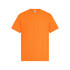 An orange short-sleeve T-shirt with a simple crew neckline and a small logo on the label.