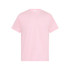 A pink men's t-shirt with short sleeves and a simple design. The shirt features a logo on the tag.